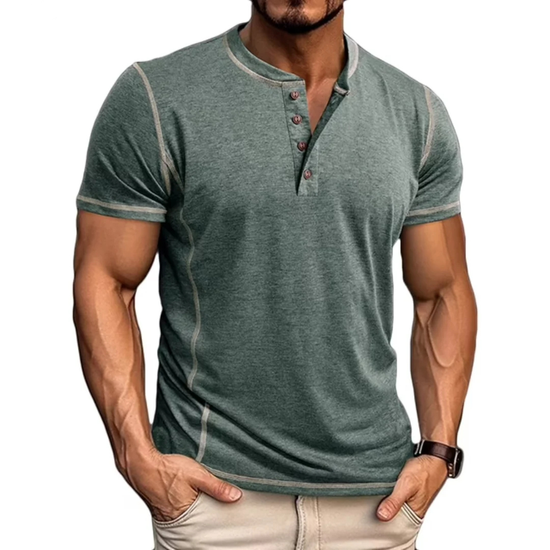 Petr | Stylové tričko s výstřihem Henley