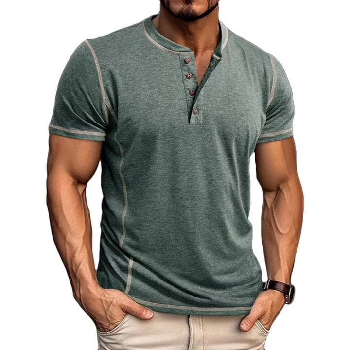 Petr | Stylové tričko s výstřihem Henley