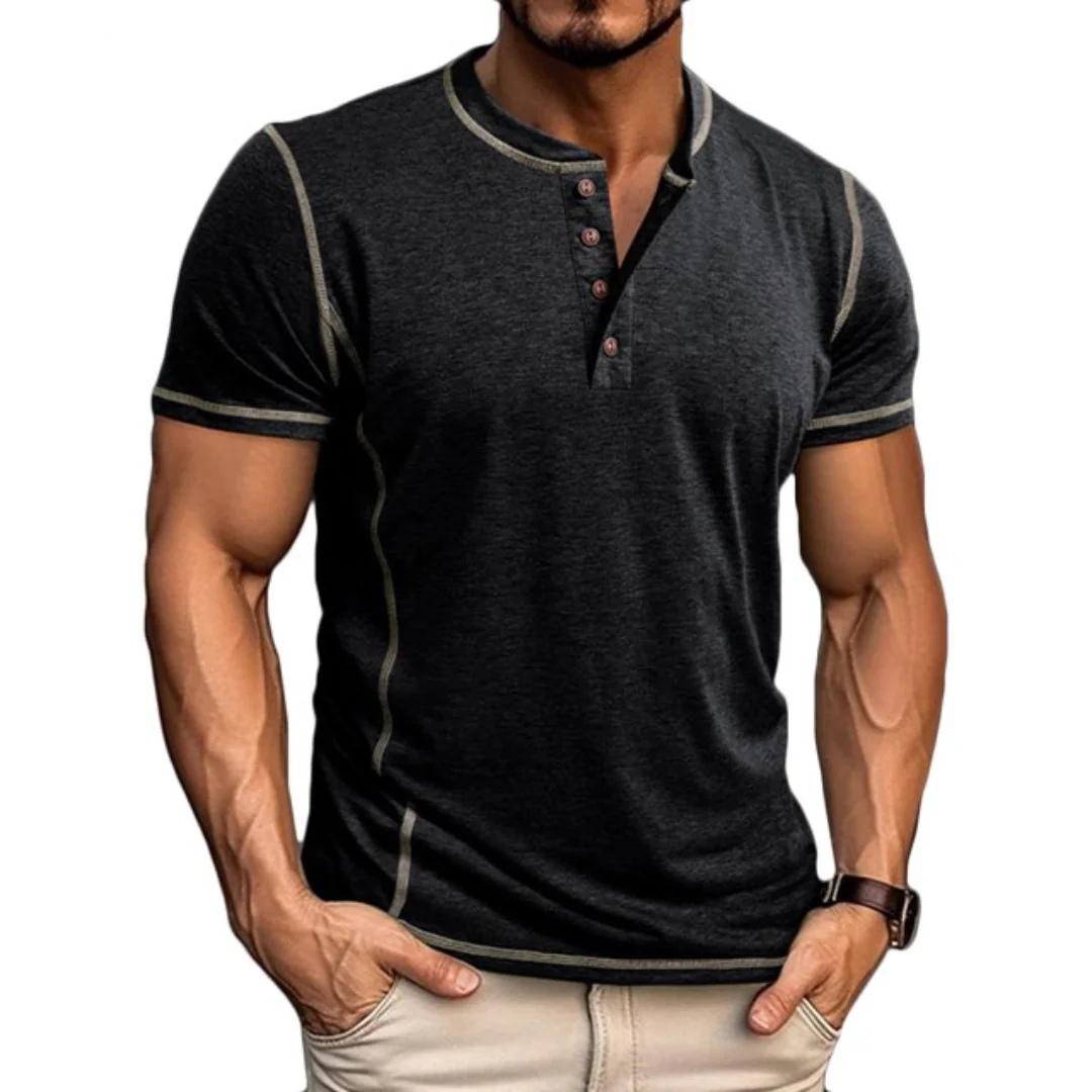 Petr | Stylové tričko s výstřihem Henley