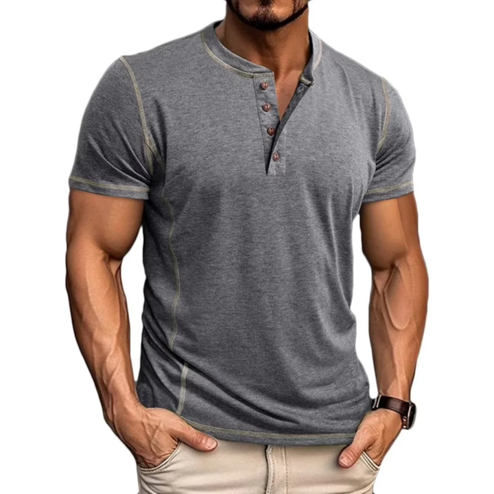 Petr | Stylové tričko s výstřihem Henley