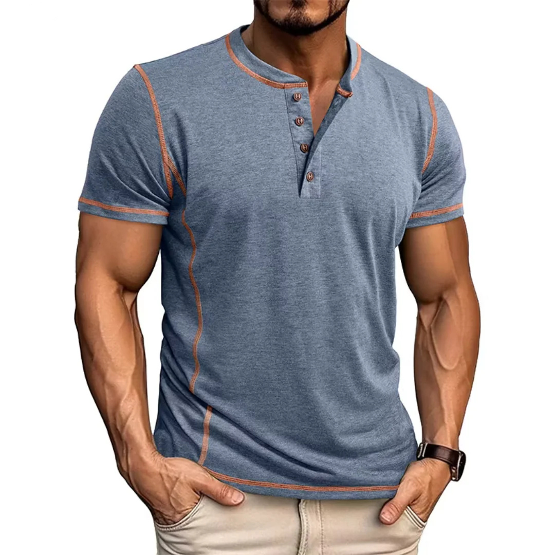 Petr | Stylové tričko s výstřihem Henley