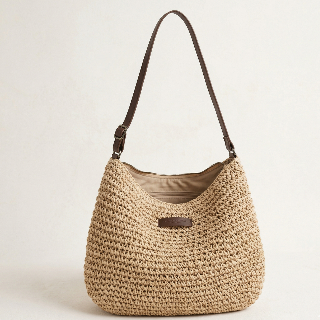 Tereza | Elegantní pletená kabelka – béžová