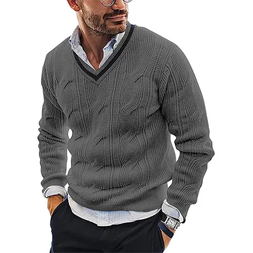 Štěpán | Elegantní pánský svetr s výstřihem do V