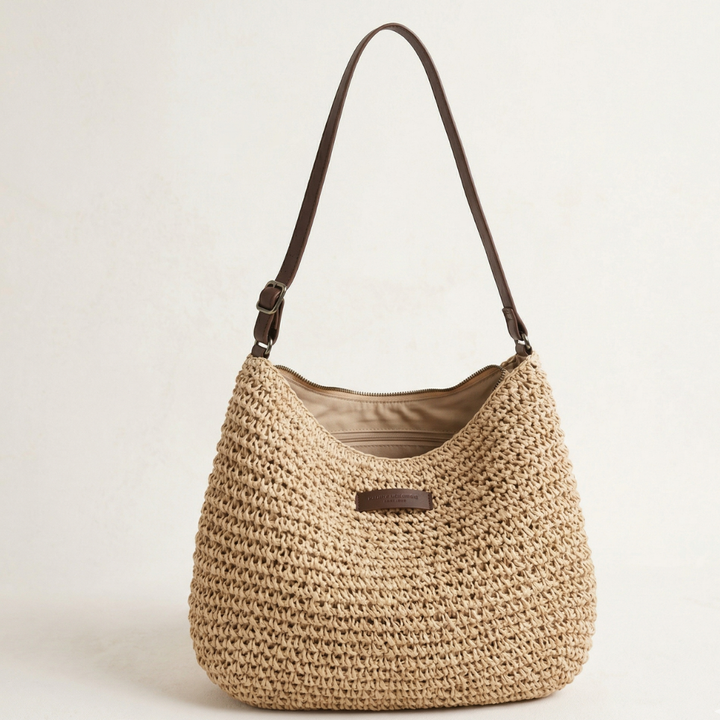 Petra | Elegantní pletená kabelka – písková