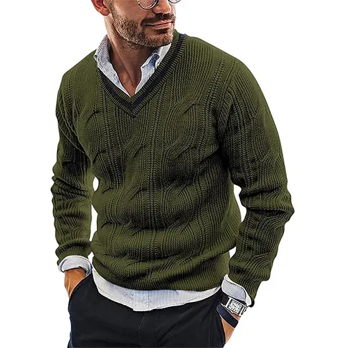 Štěpán | Elegantní pánský svetr s výstřihem do V