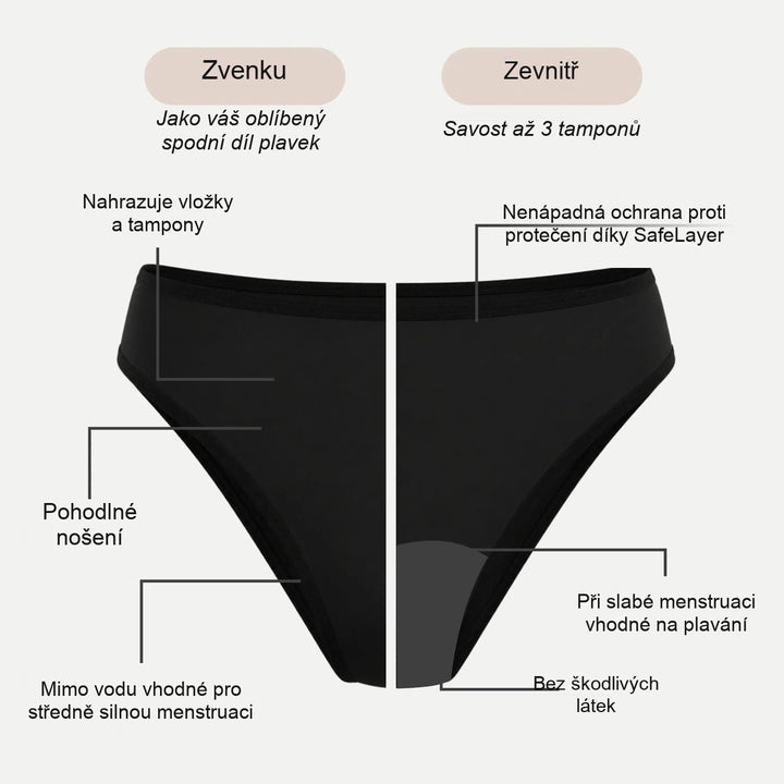 Běla – menstruační spodní díl plavek