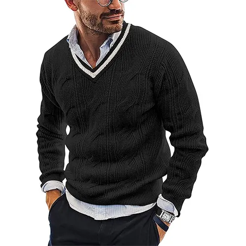 Štěpán | Elegantní pánský svetr s výstřihem do V