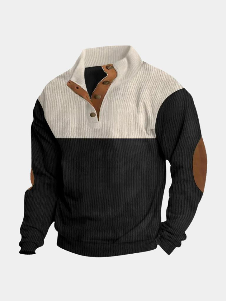 Patrik | Hřejivý pánský retro manšestrový svetr