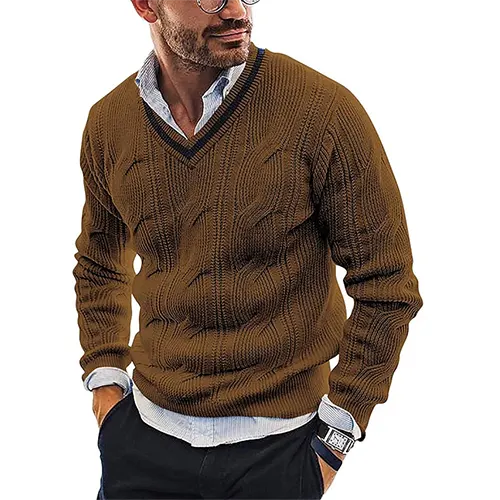 Štěpán | Elegantní pánský svetr s výstřihem do V