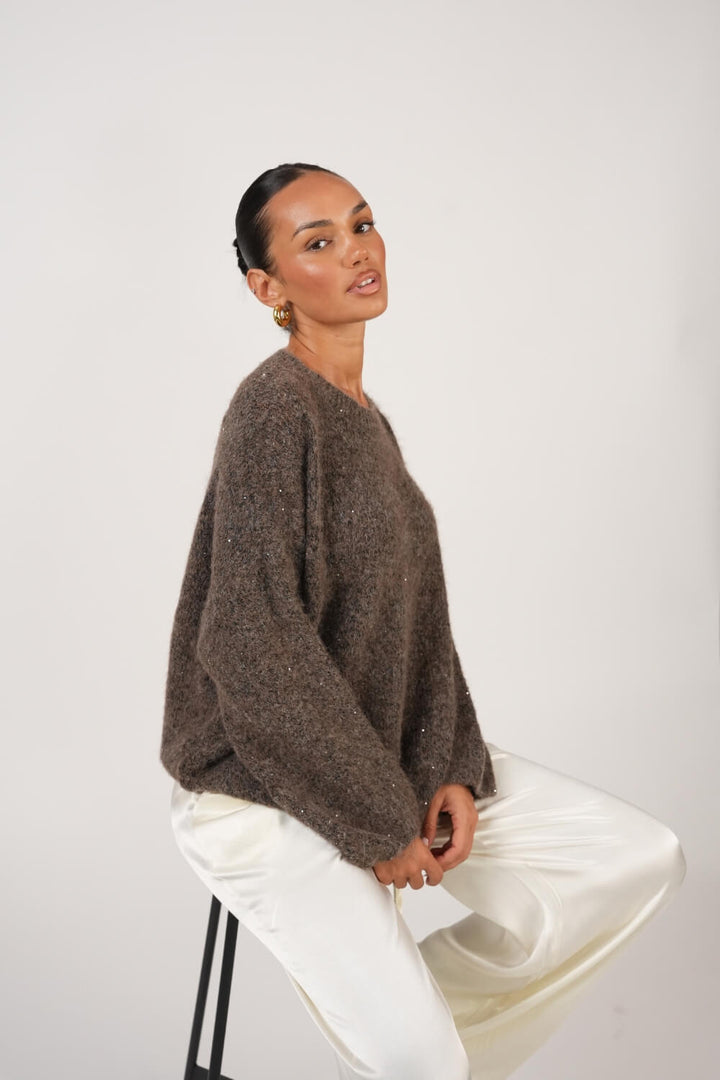Simona – dámský svetr s jemnými flitry, fotografie 5