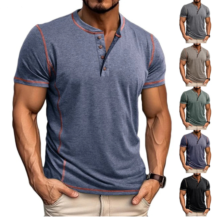 Petr | Stylové tričko s výstřihem Henley