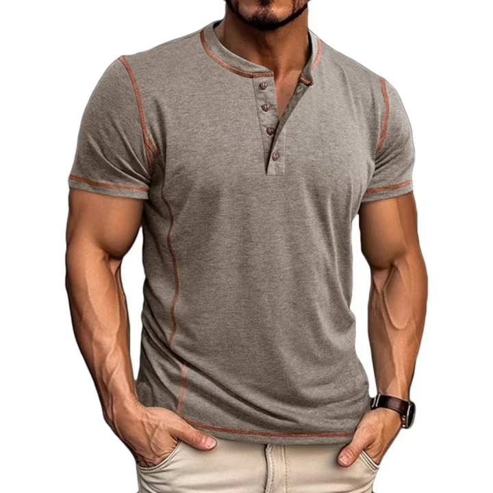 Petr | Stylové tričko s výstřihem Henley