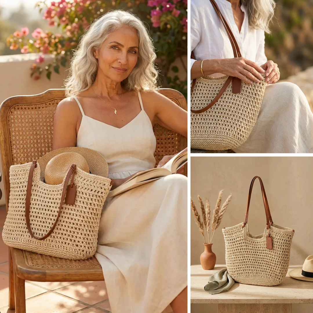 Lenka | Ručně háčkovaná shopper taška – světle béžová