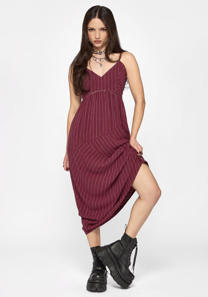 Marcela – vínové šaty v délce mezi midi a maxi – fotografie 1