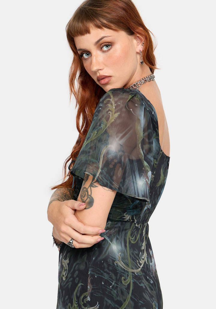 Bronislava – šifonové midi šaty – fotografie 3