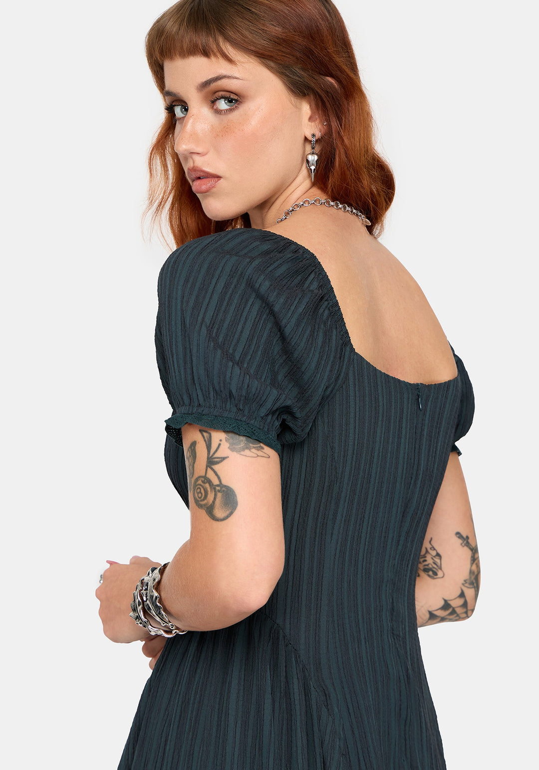 Laura – zelené midi šaty – fotografie 7