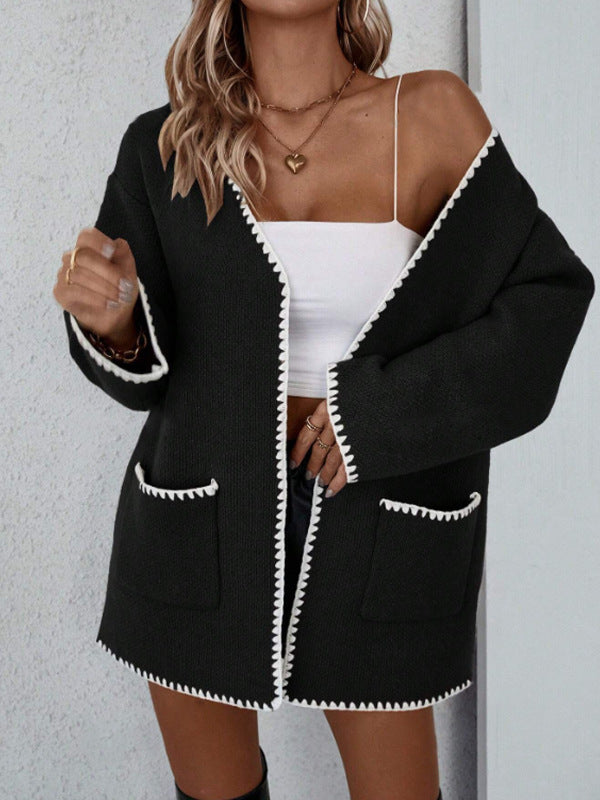 Milena | Otevřený kardigan s dlouhými rukávy a kapsami