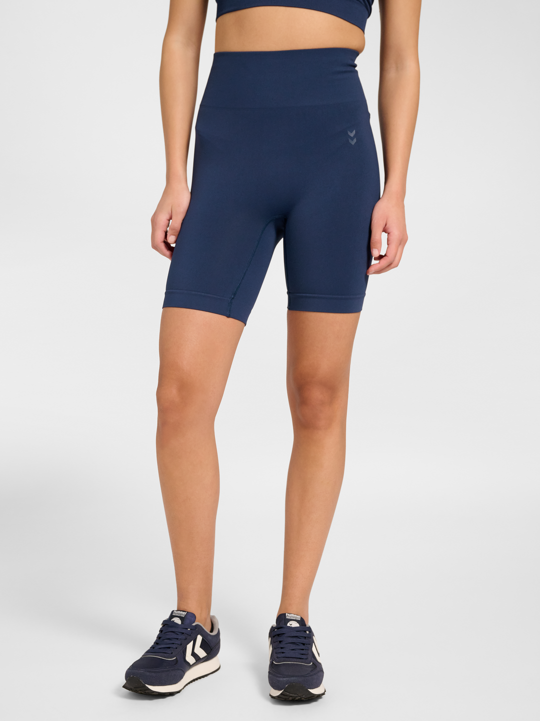 Štěpán – unisex krátké bezešvé sportovní legíny – Modrá – fotografie 1