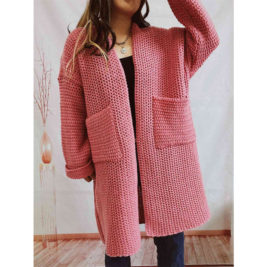 Ludmila | Oversize otevřený zimní kardigan z hrubého úpletu
