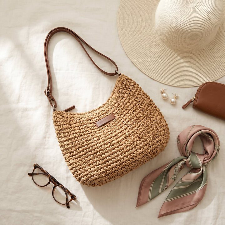 Tereza | Elegantní pletená kabelka – béžová