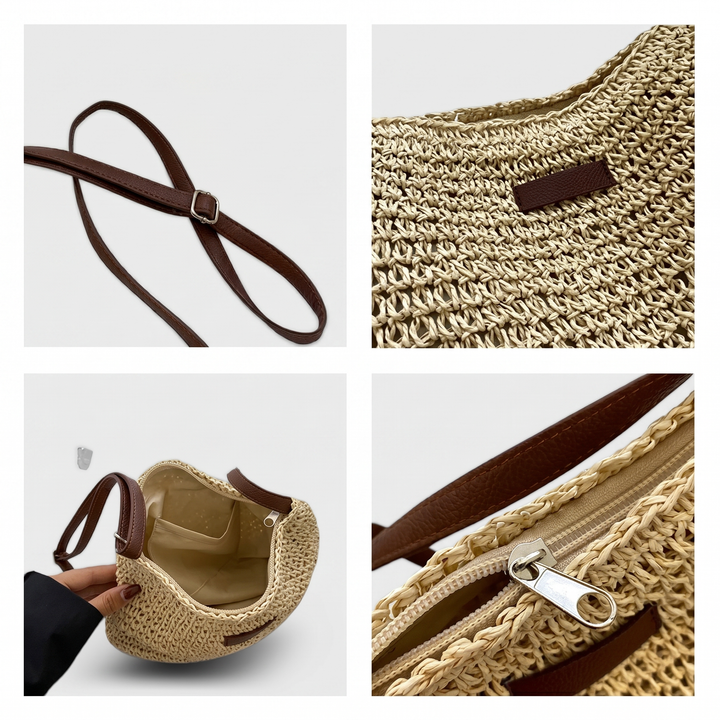 Petra | Elegantní pletená kabelka – písková