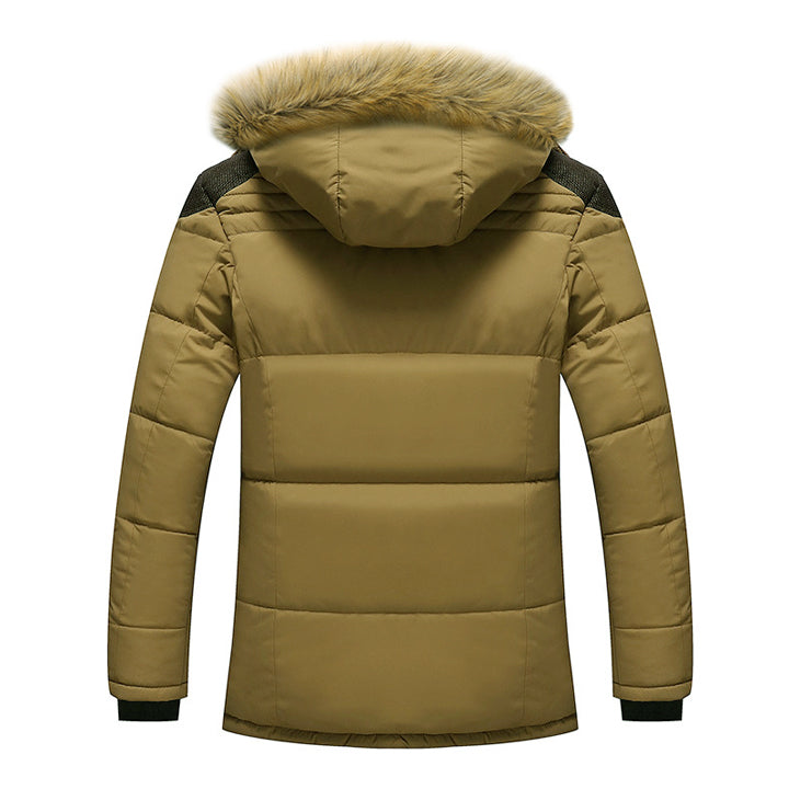 Julius – pánská zimní parka s odnímatelnou kapucí – Khaki – fotografie 2
