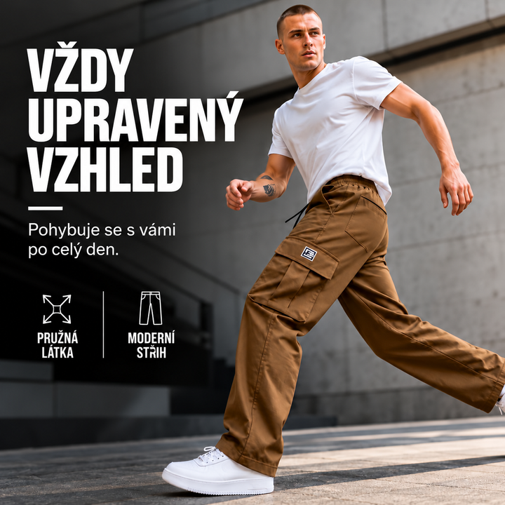 Radek – pružná látka a moderní střih cargo kalhot