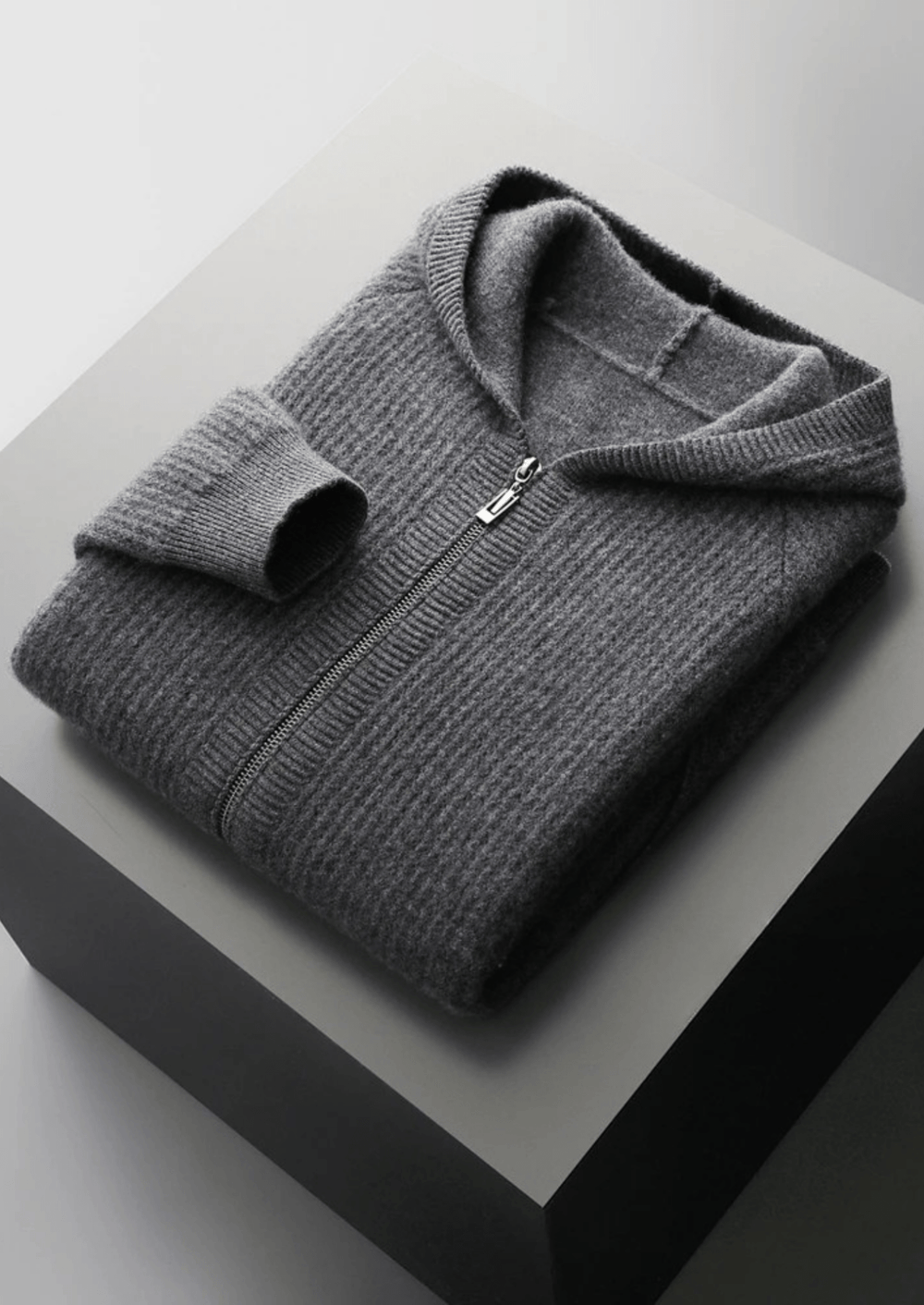 Lukáš | Merino mikina s kapucí na zip z extra jemné vlny