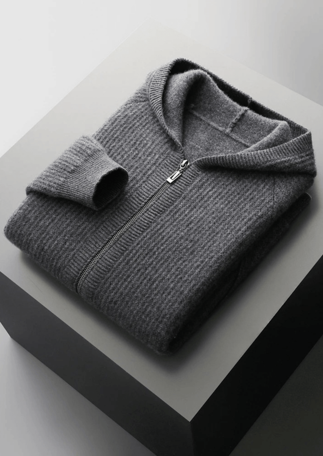Lukáš | Merino mikina s kapucí na zip z extra jemné vlny