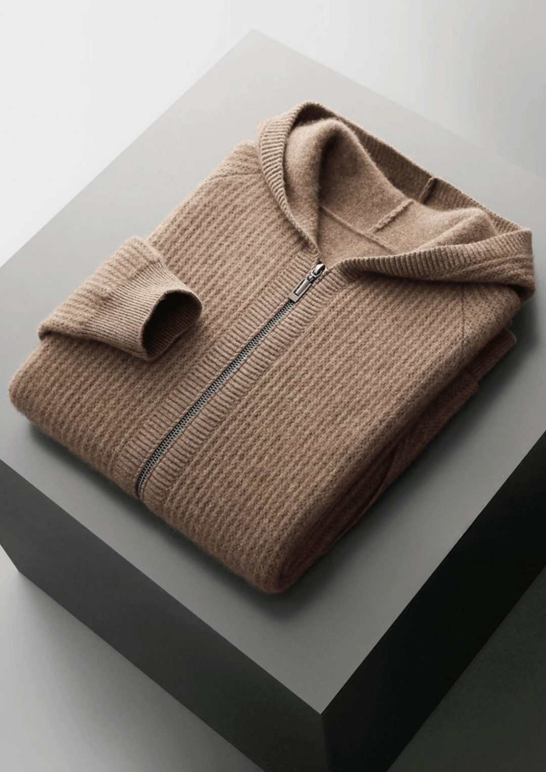 Lukáš | Merino mikina s kapucí na zip z extra jemné vlny