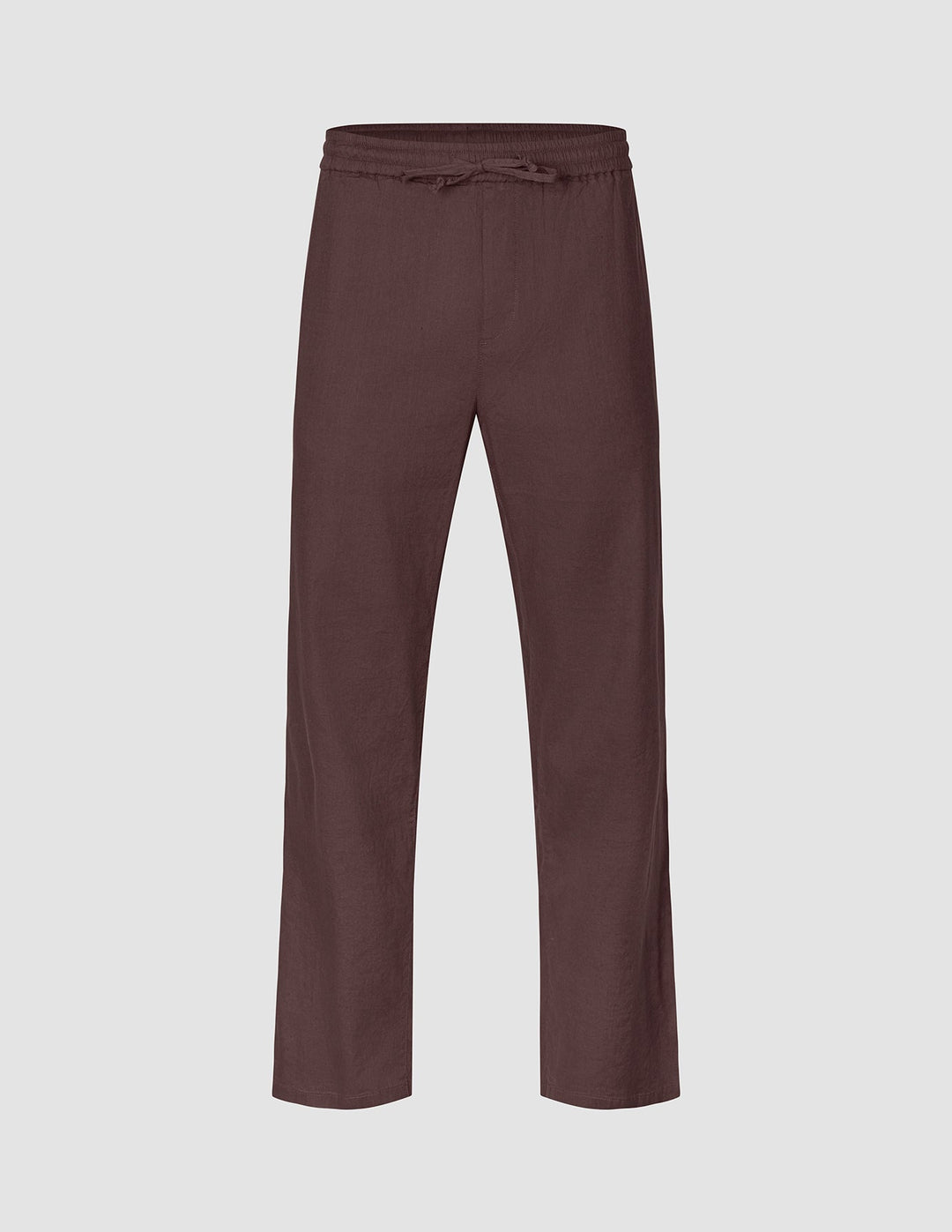 Tadeáš – pánské kalhoty ze směsi se lnem – Tmavě hnědá – fotografie 3