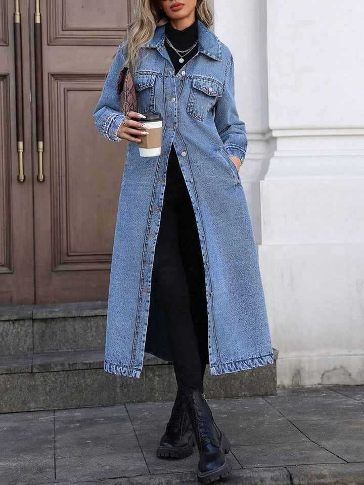 Zuzana | Stylová dlouhá džínová bunda