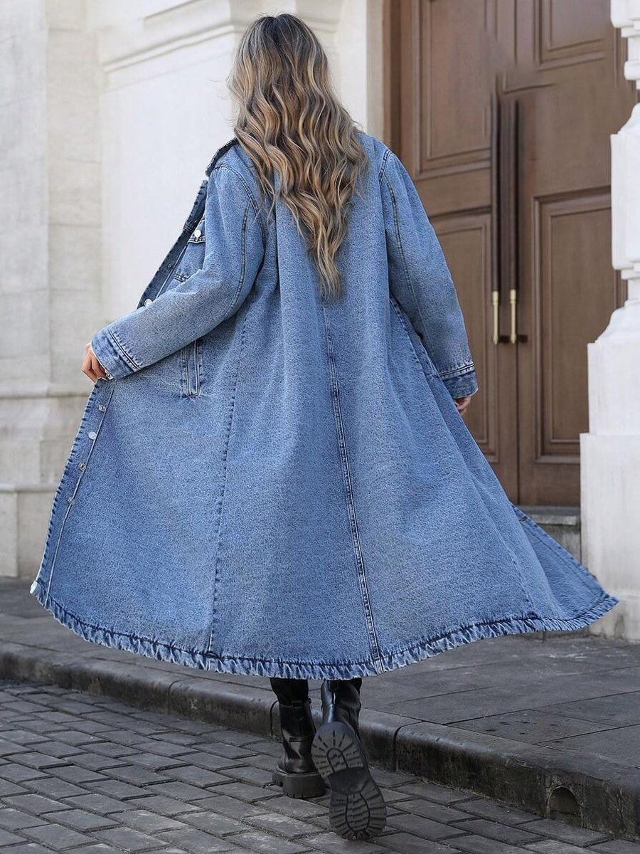 Zuzana | Stylová dlouhá džínová bunda