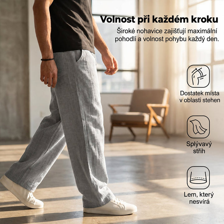 Oskar | Lehké pánské kalhoty s rovnými nohavicemi