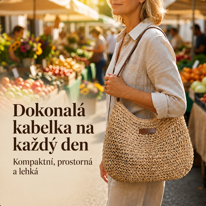 Tereza | Elegantní pletená kabelka – béžová