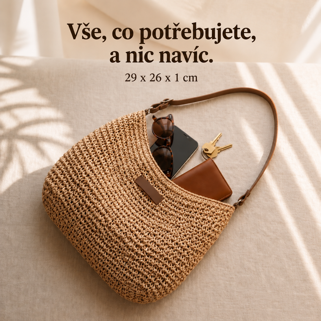 Tereza | Elegantní pletená kabelka – béžová