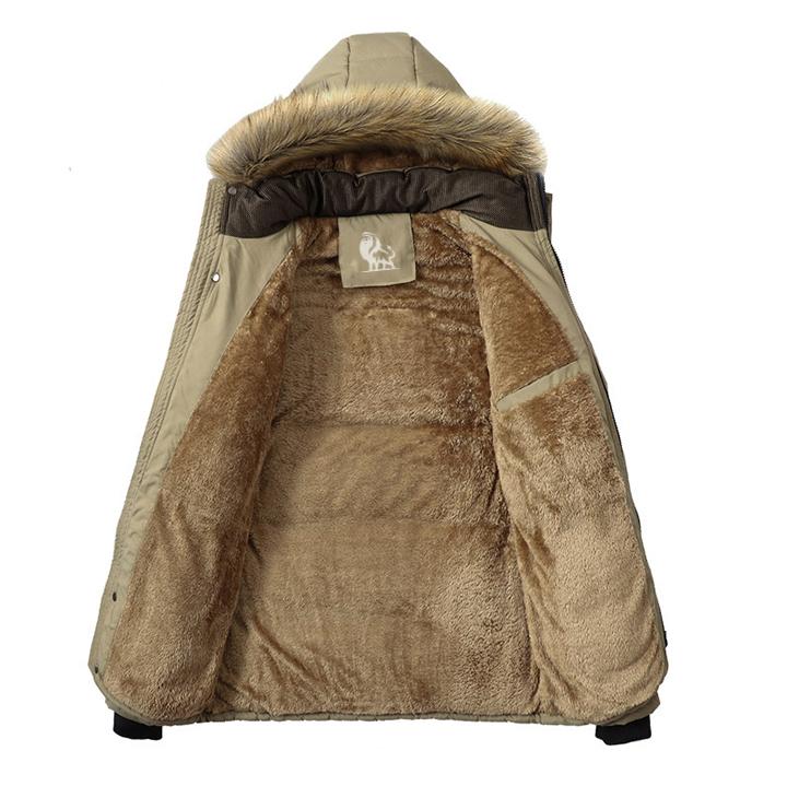 Julius – pánská zimní parka s odnímatelnou kapucí – Khaki – fotografie 3